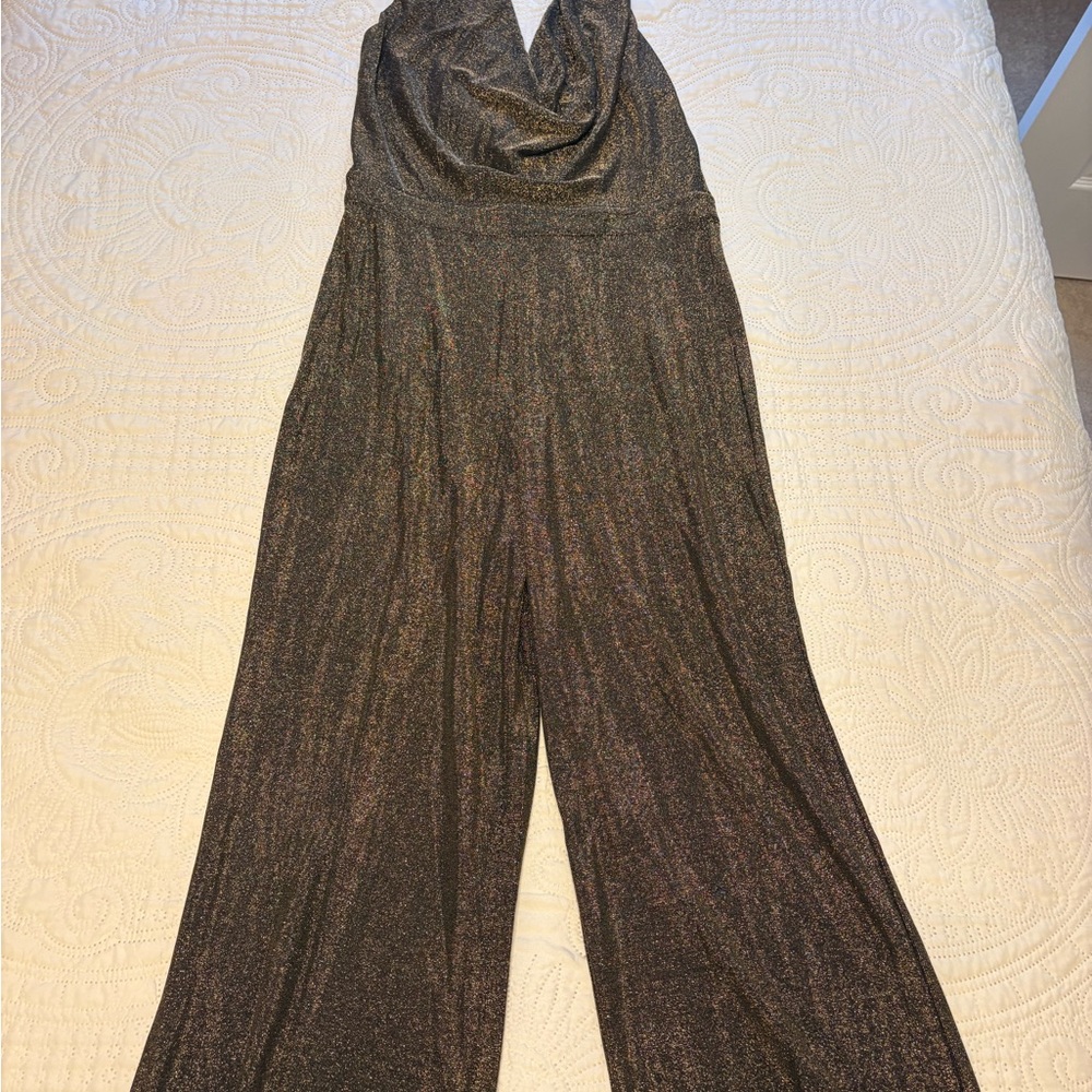 Elegant Black and Gold Jumpsuit